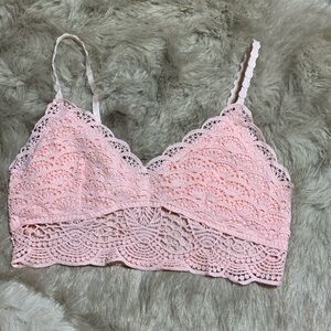 Delicate Pink Lace Bralette
